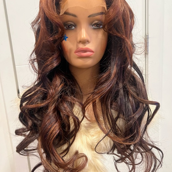 Elegant Brown Wavy Lace Front Wig - Picture 2 of 2